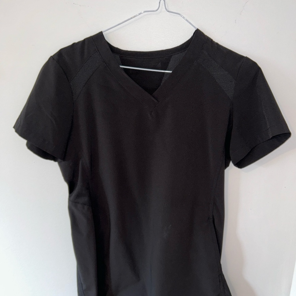 Women's Black V-Neck Scrub Top and Bottom